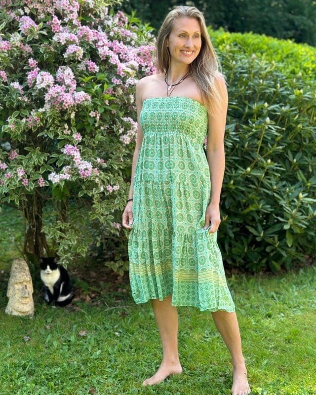 Clothing Patterned Tiered Skirt/Dress - Apple Green