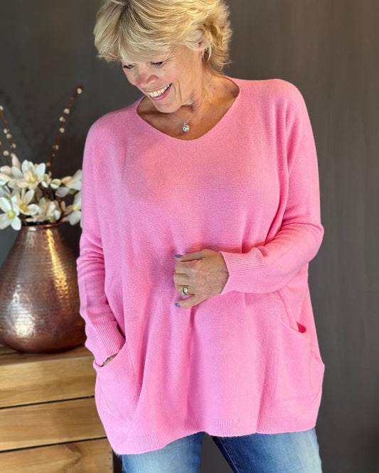 clothing Pocket Jumper - Bubblegum Pink