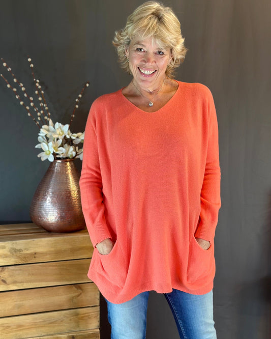 clothing Pocket Jumper - Coral