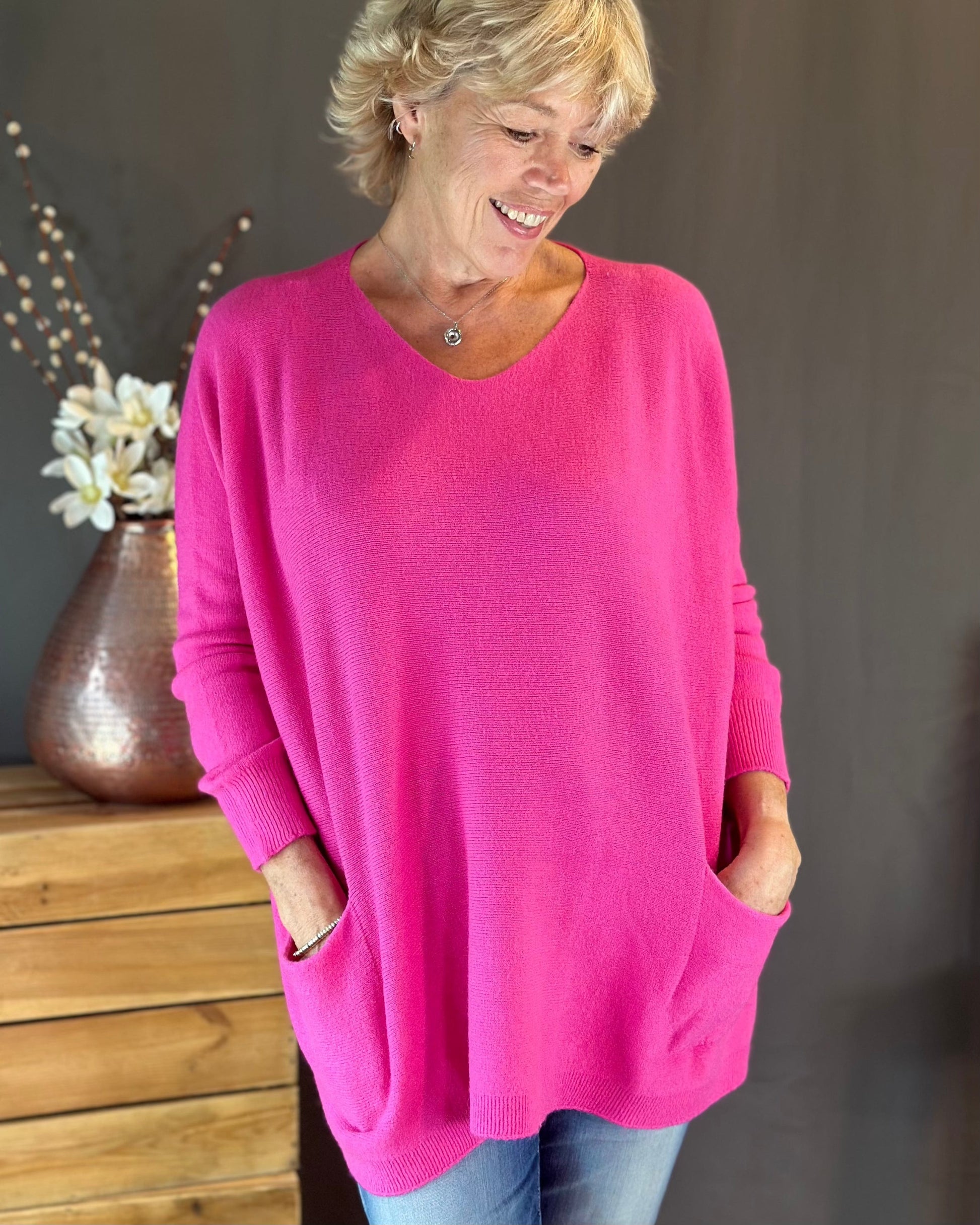 clothing Pocket Jumper - Fuchsia