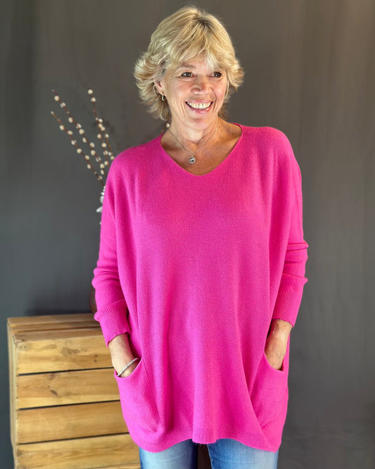 clothing Pocket Jumper - Fuchsia