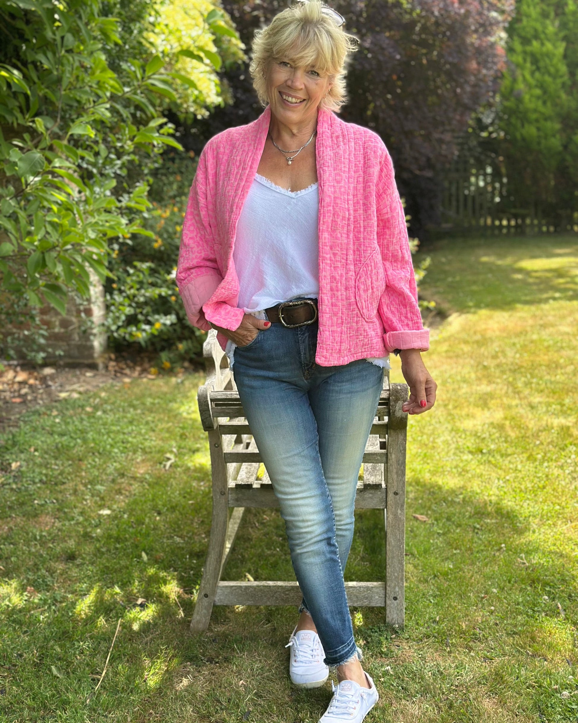 Clothing Quilted Animal Print Jacket - Pink