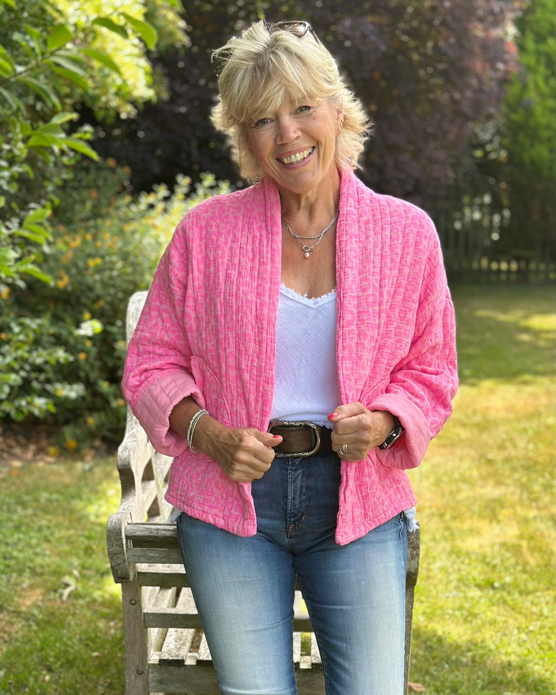 Clothing Quilted Animal Print Jacket - Pink