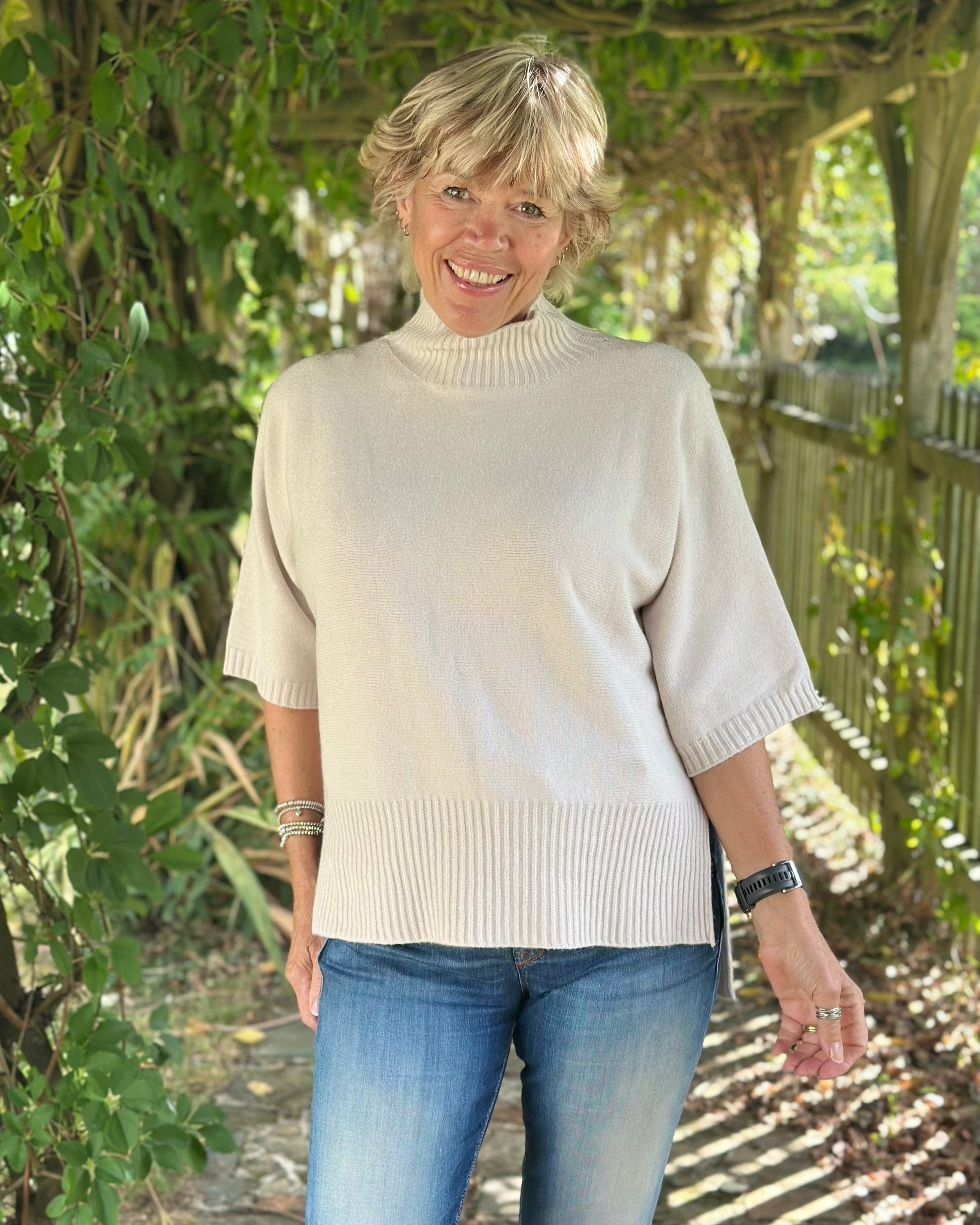 Clothing Relaxed Fit Turtleneck Jumper - Beige
