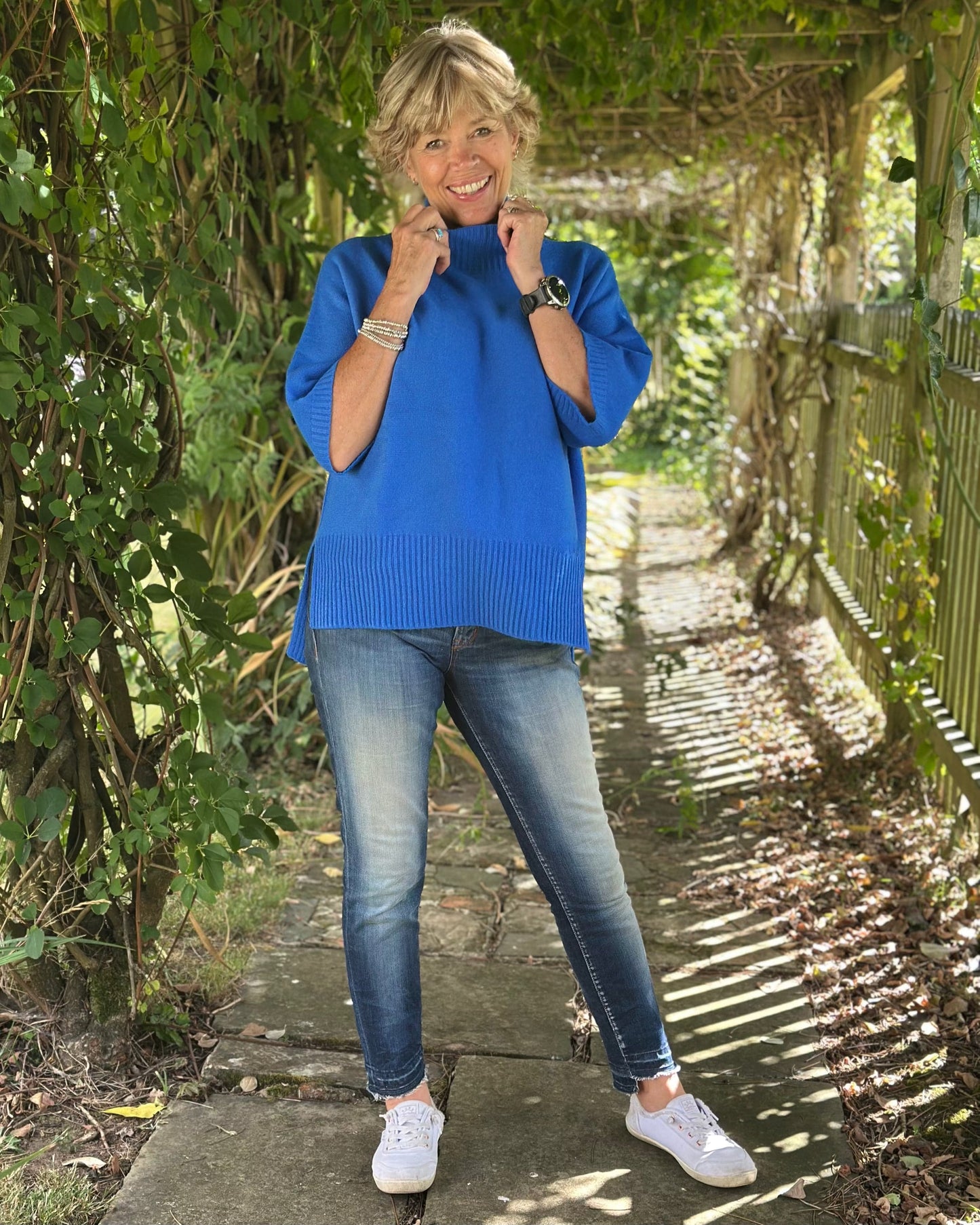 Clothing Relaxed Fit Turtleneck Jumper - Cobalt Blue