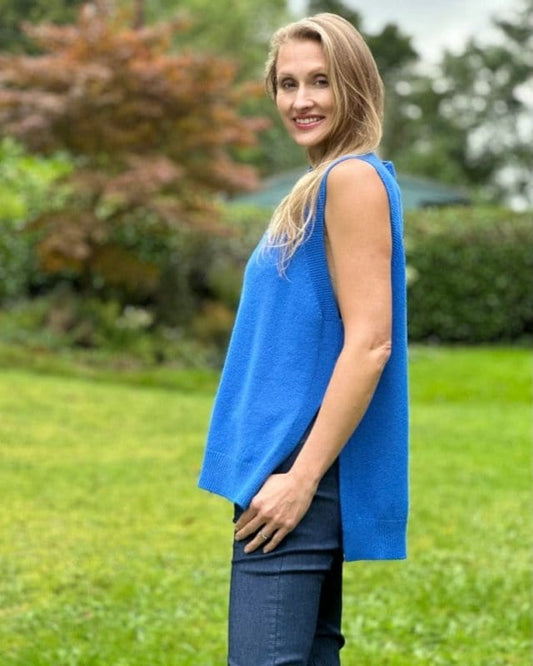 clothing Round Neck Sleeveless Jumper - Cobalt Blue