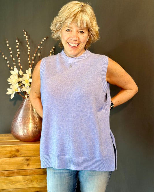 clothing Round Neck Sleeveless Jumper - Cornflower Blue