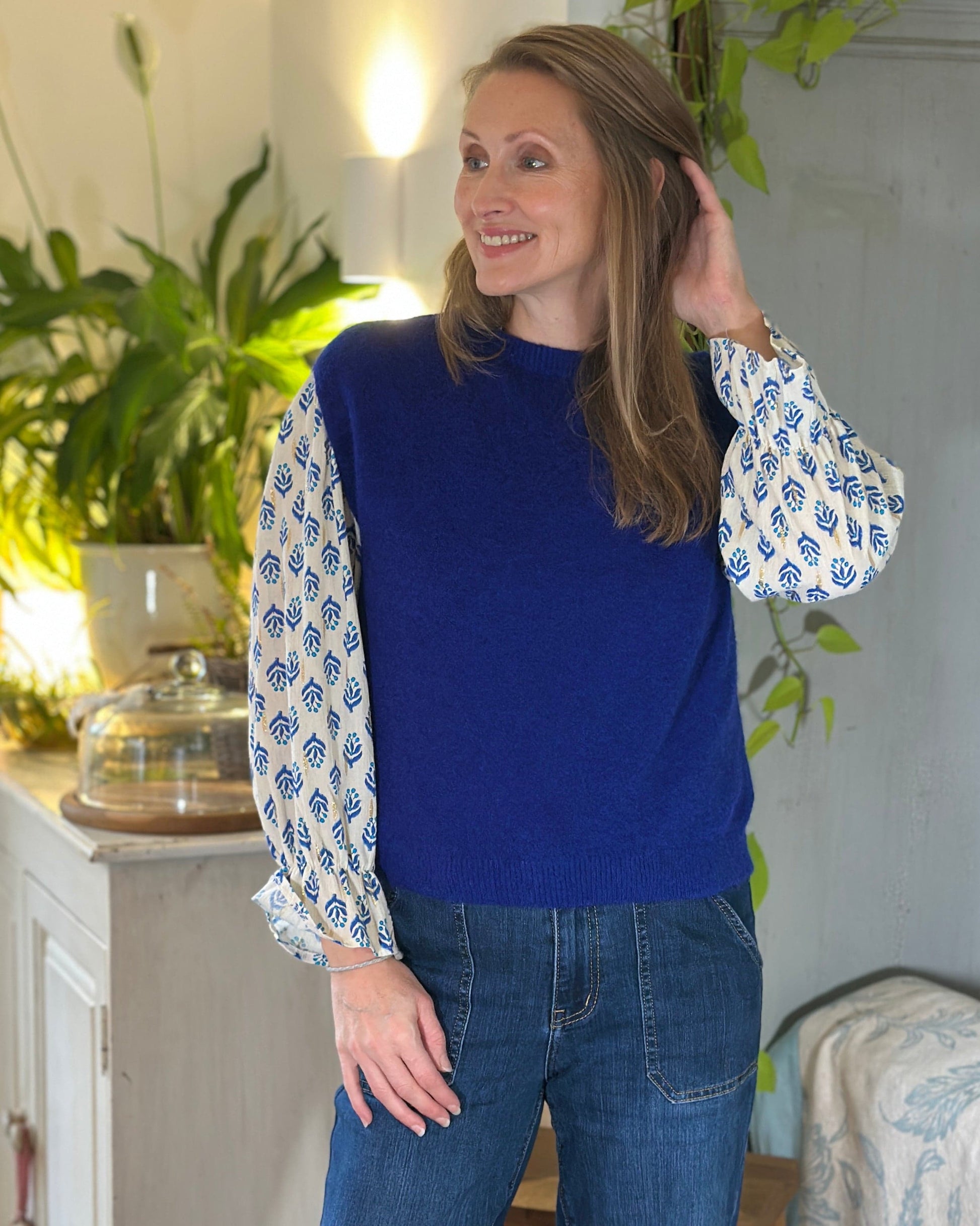 clothing Round Neck Tank Top - Cobalt Blue