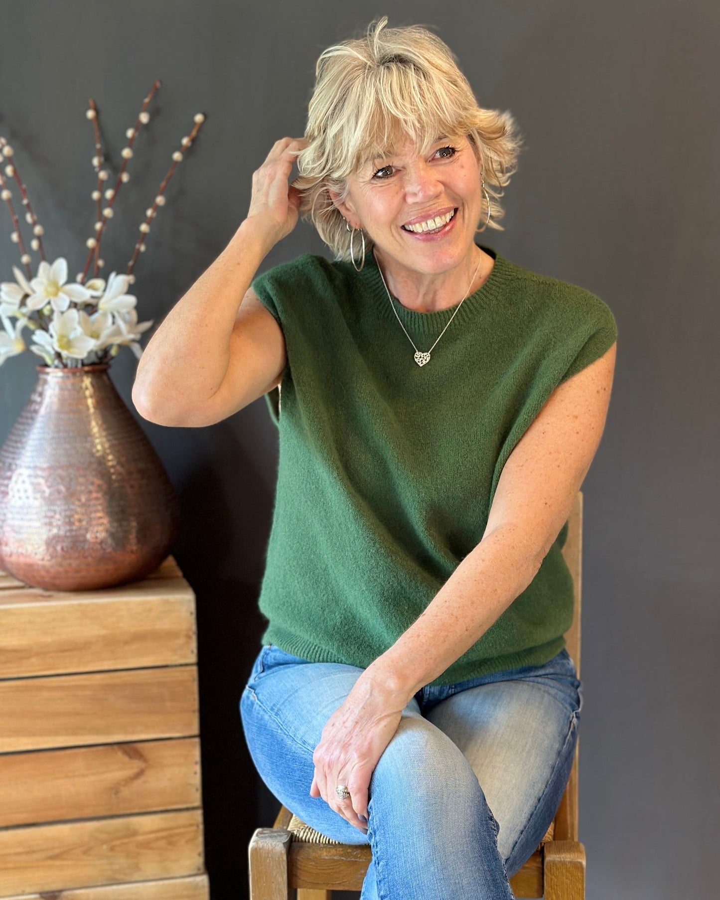 clothing Round Neck Tank Top - Green