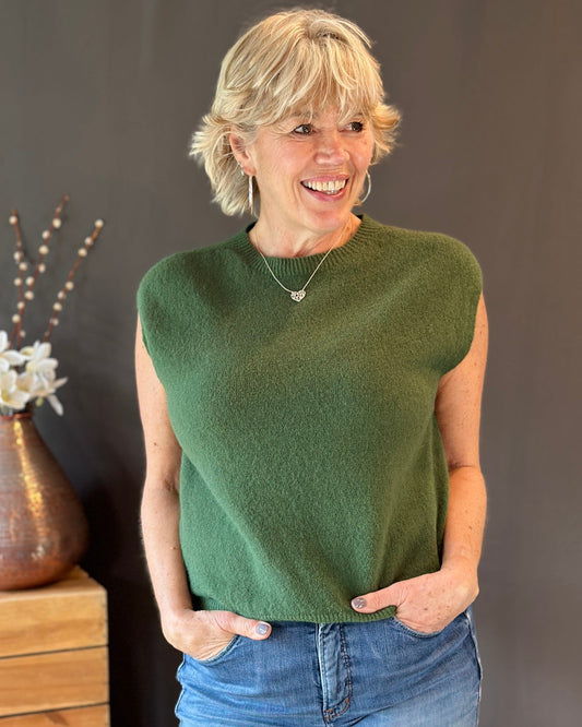 clothing Round Neck Tank Top - Green