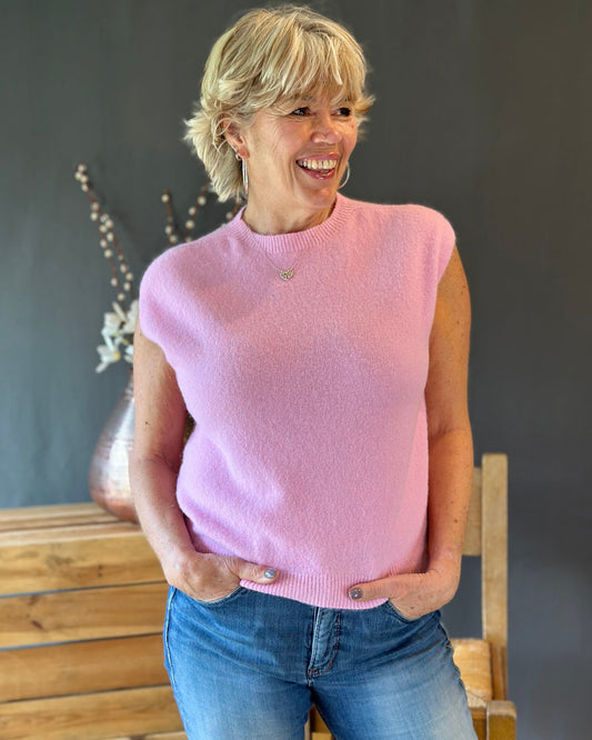 clothing Round Neck Tank Top - Pink