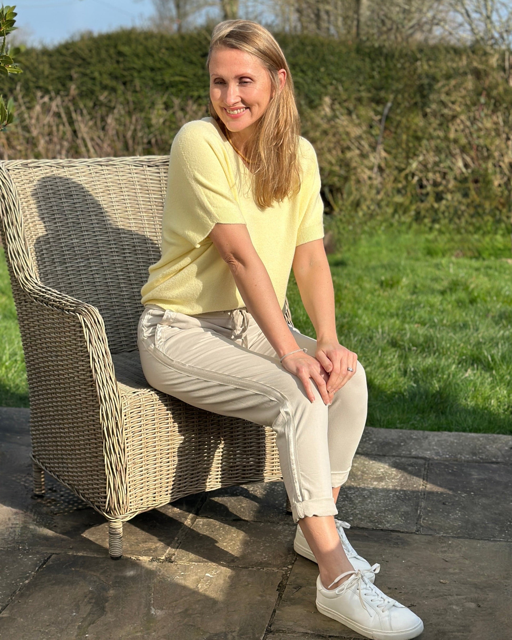 Clothing Satin Stripe Cotton Joggers - Stone