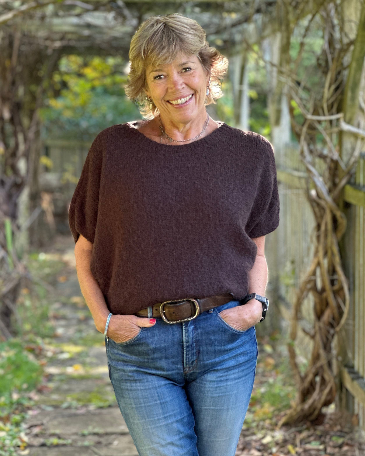 Clothing Short Batwing Sleeve Alpaca Mix Jumper - Dark Brown