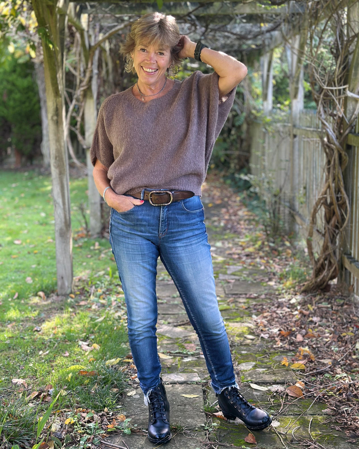 Clothing Short Batwing Sleeve Alpaca Mix Jumper - Taupe