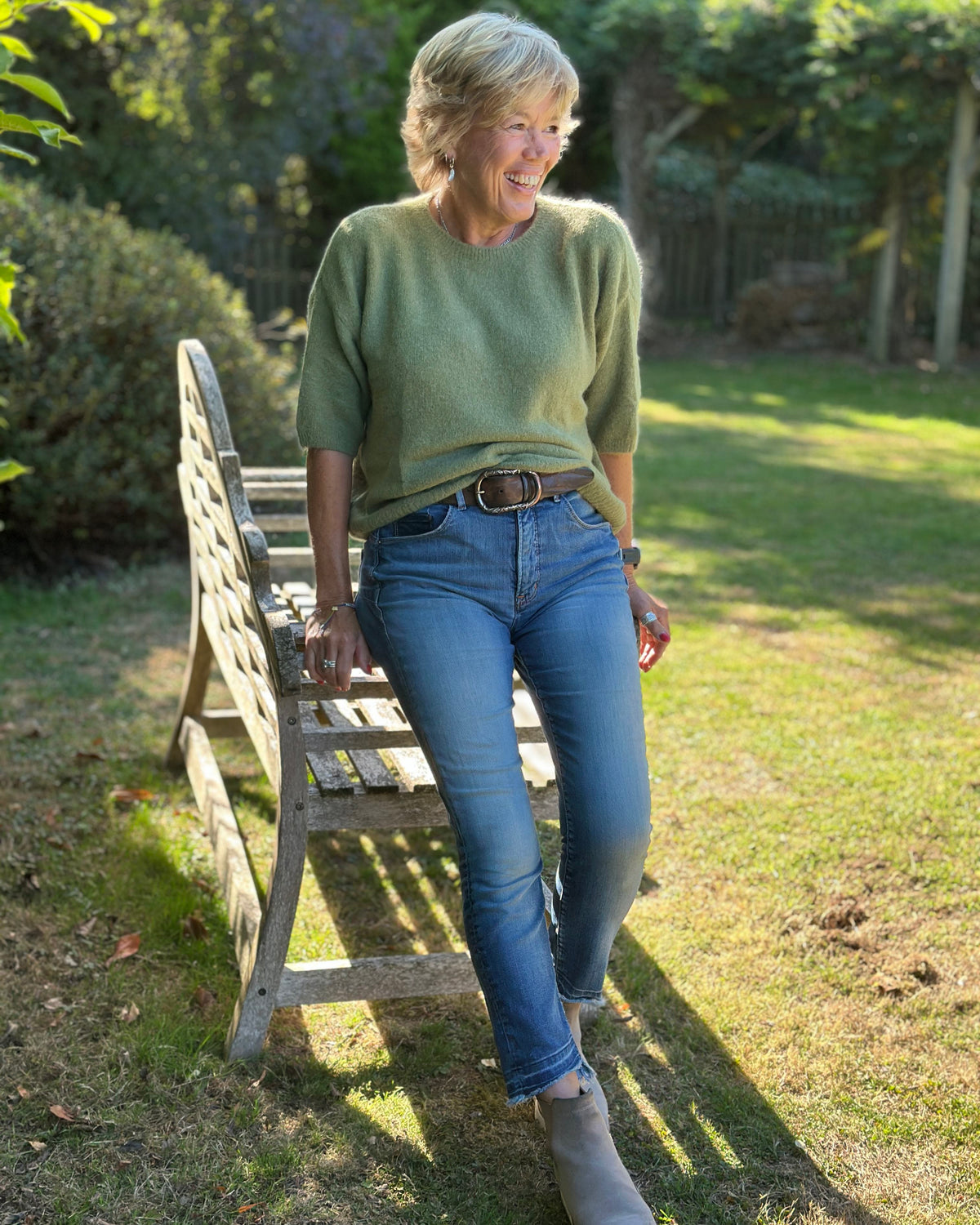clothing Short Sleeve Alpaca Mix Jumper - Olive