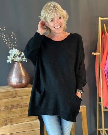 clothing Slouchy Pocket Jumper - Black