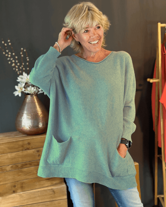 clothing Slouchy Pocket Jumper - Sage