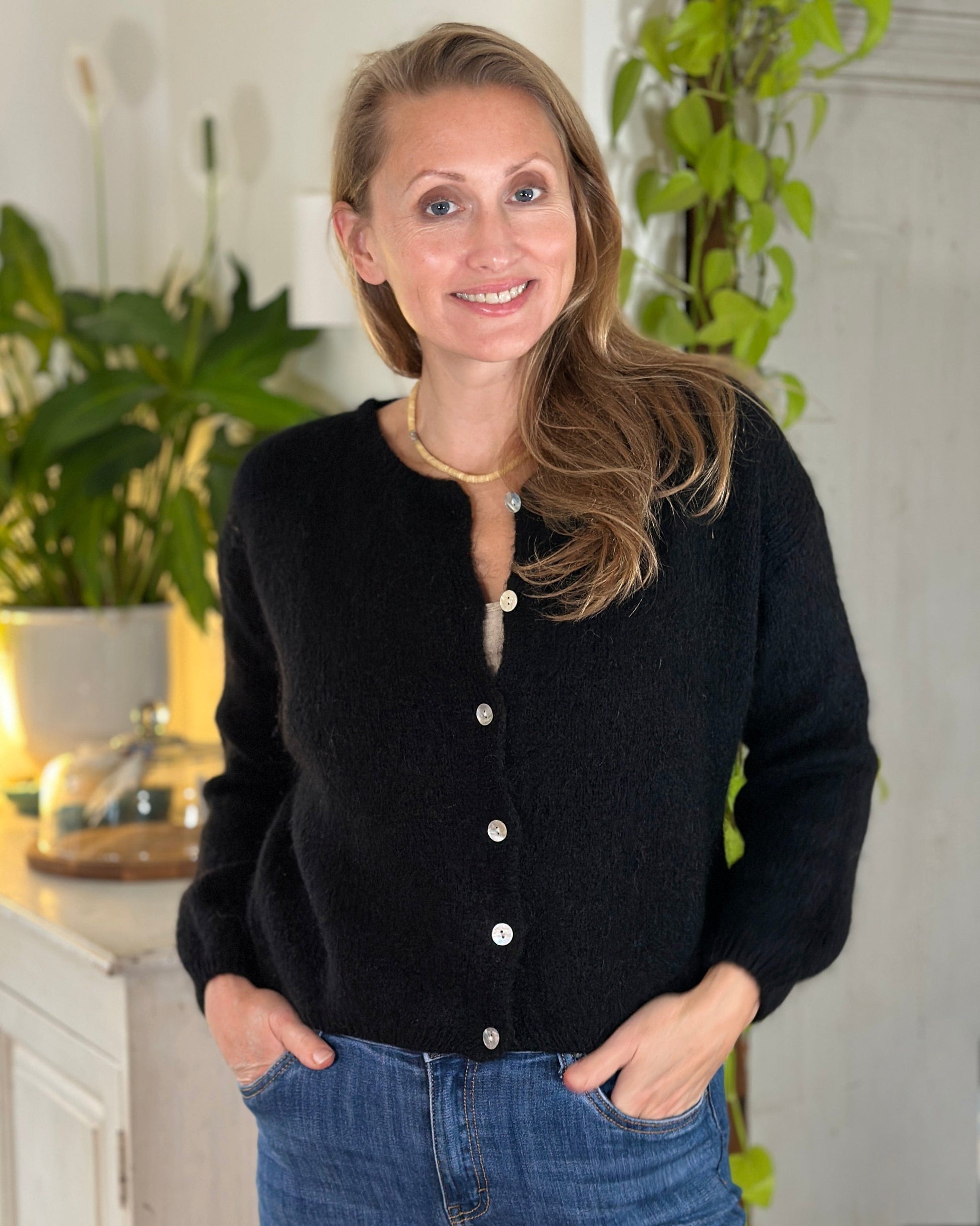 Clothing Soft Knit Alpaca Cardigan - Black