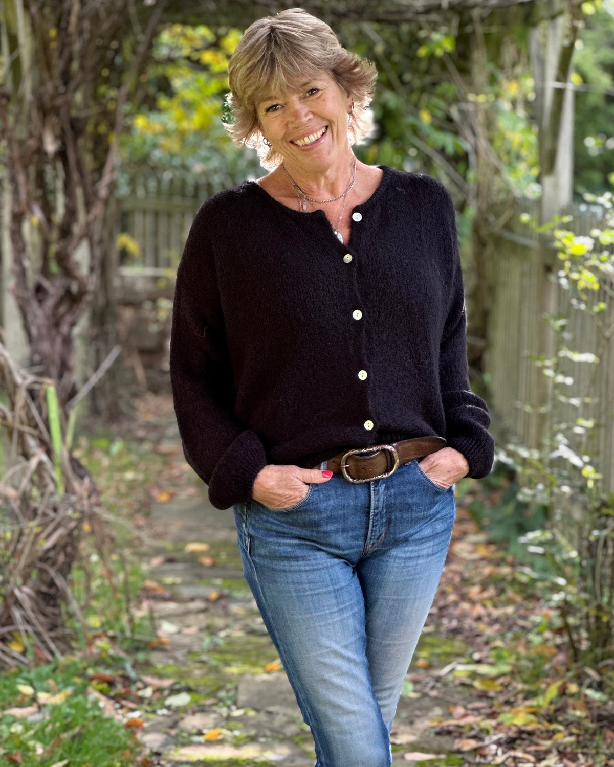 Clothing Soft Knit Alpaca Cardigan - Black