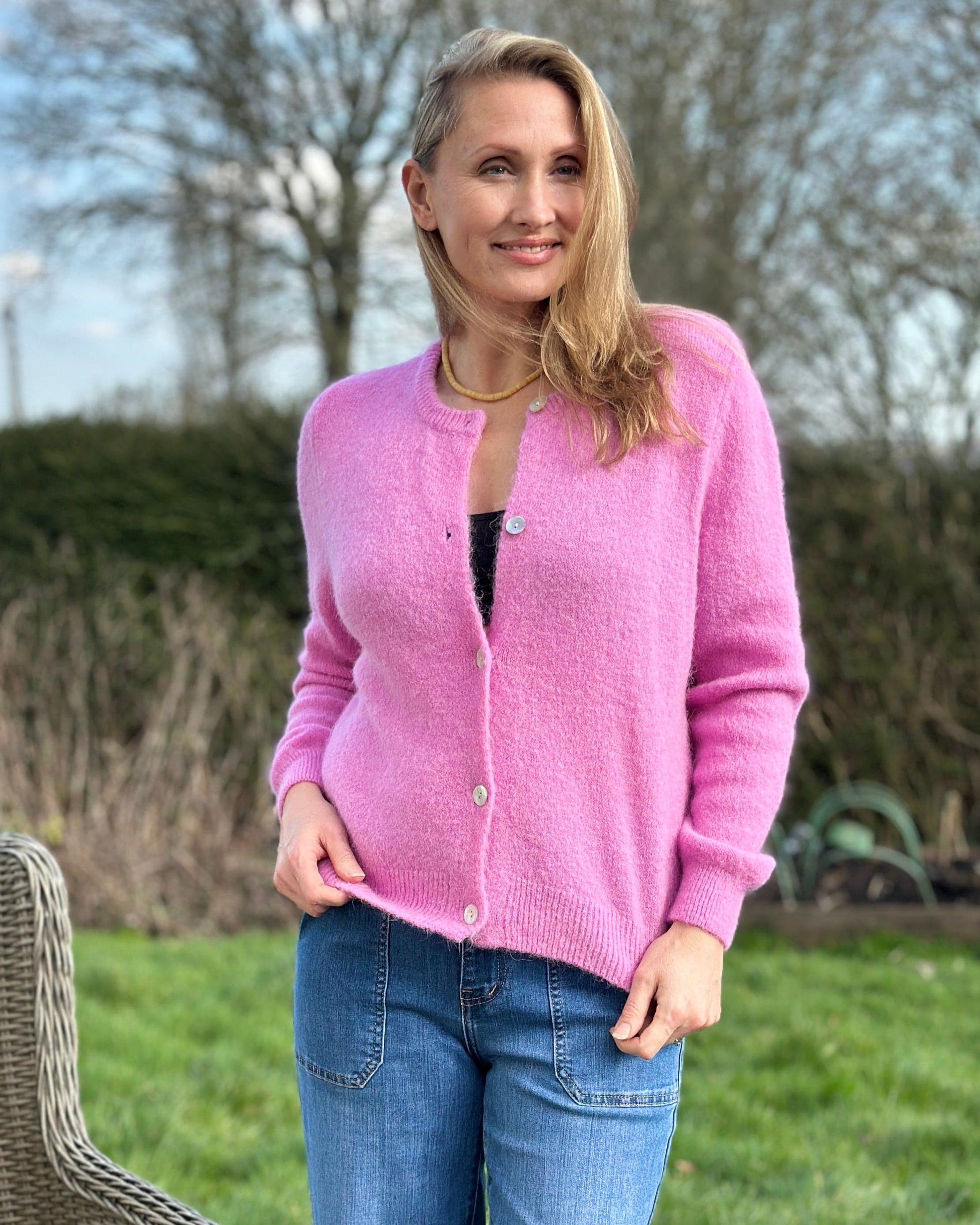 Clothing Soft Knit Alpaca Cardigan - Bubblegum Pink