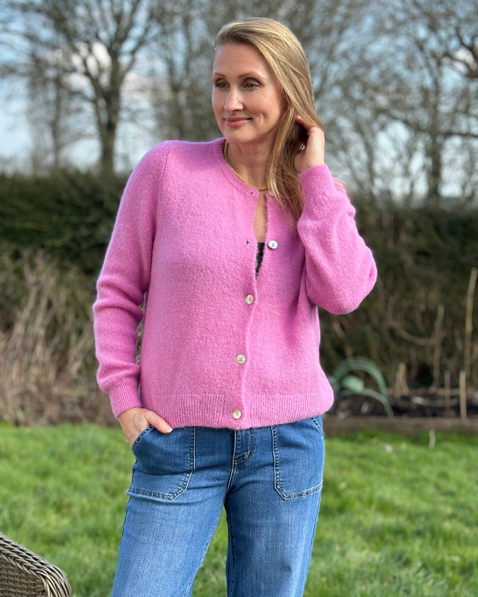 Clothing Soft Knit Alpaca Cardigan - Bubblegum Pink