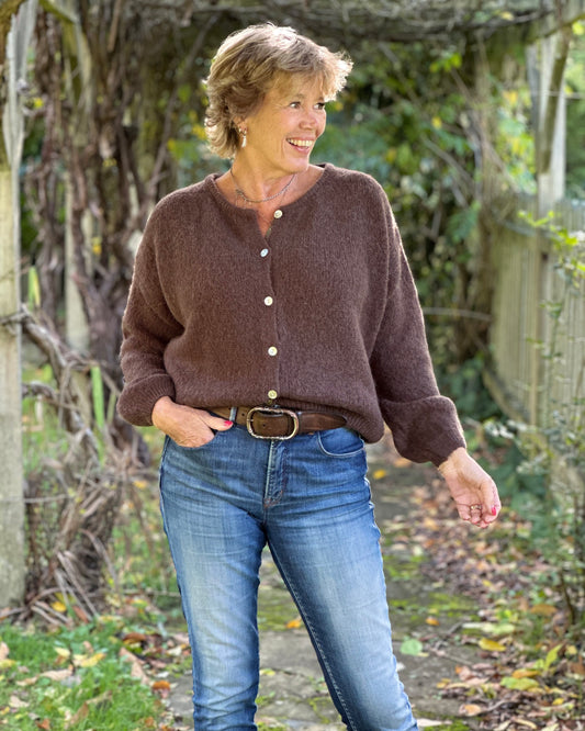 Clothing Soft Knit Alpaca Cardigan - Chocolate