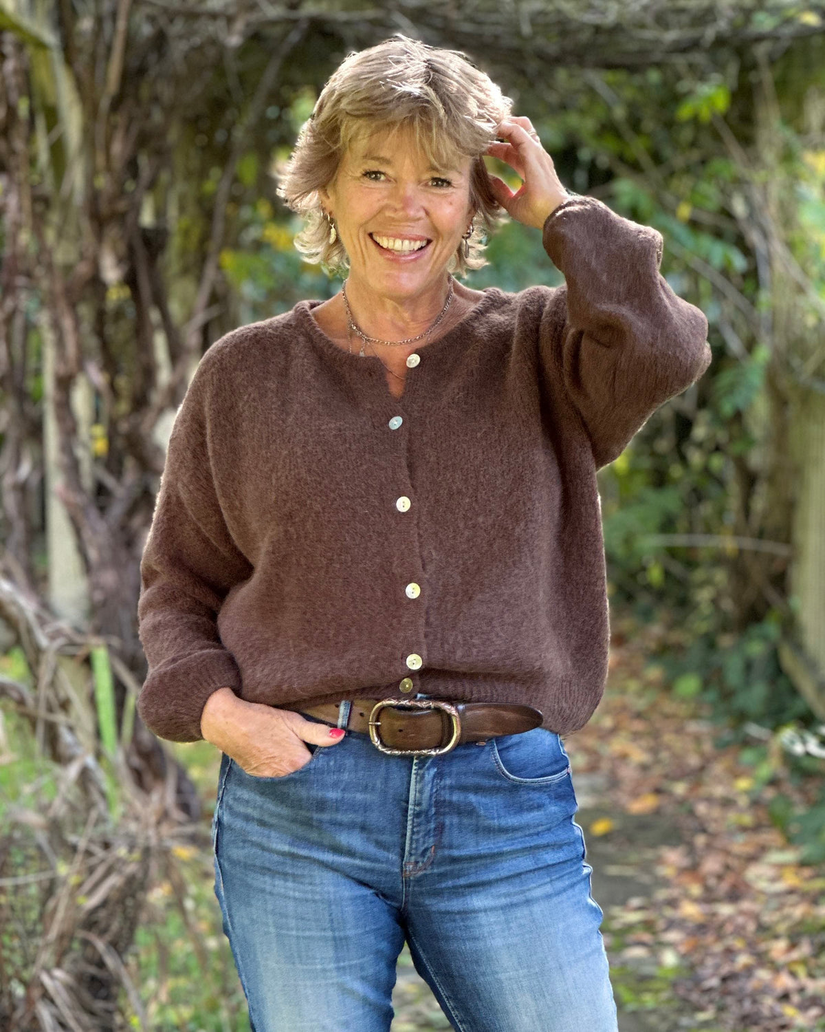 Clothing Soft Knit Alpaca Cardigan - Chocolate