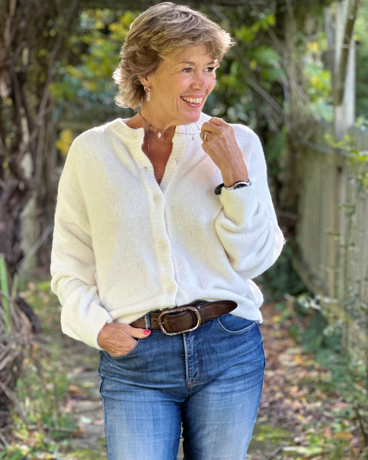 Clothing Soft Knit Alpaca Cardigan - Cream