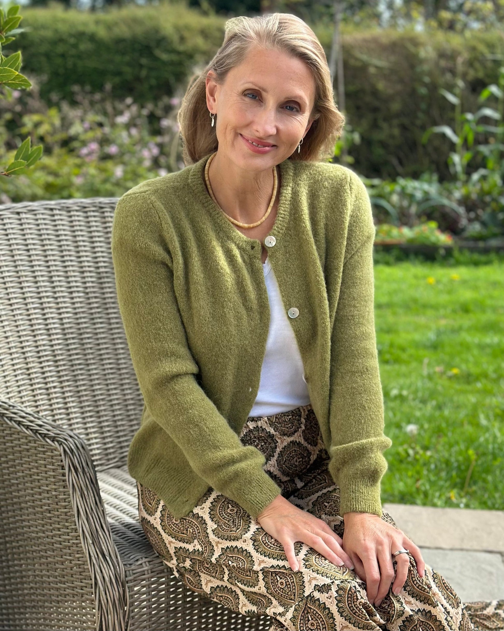 Clothing Soft Knit Alpaca Cardigan - Green