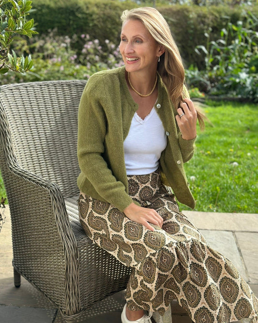 Clothing Soft Knit Alpaca Cardigan - Green