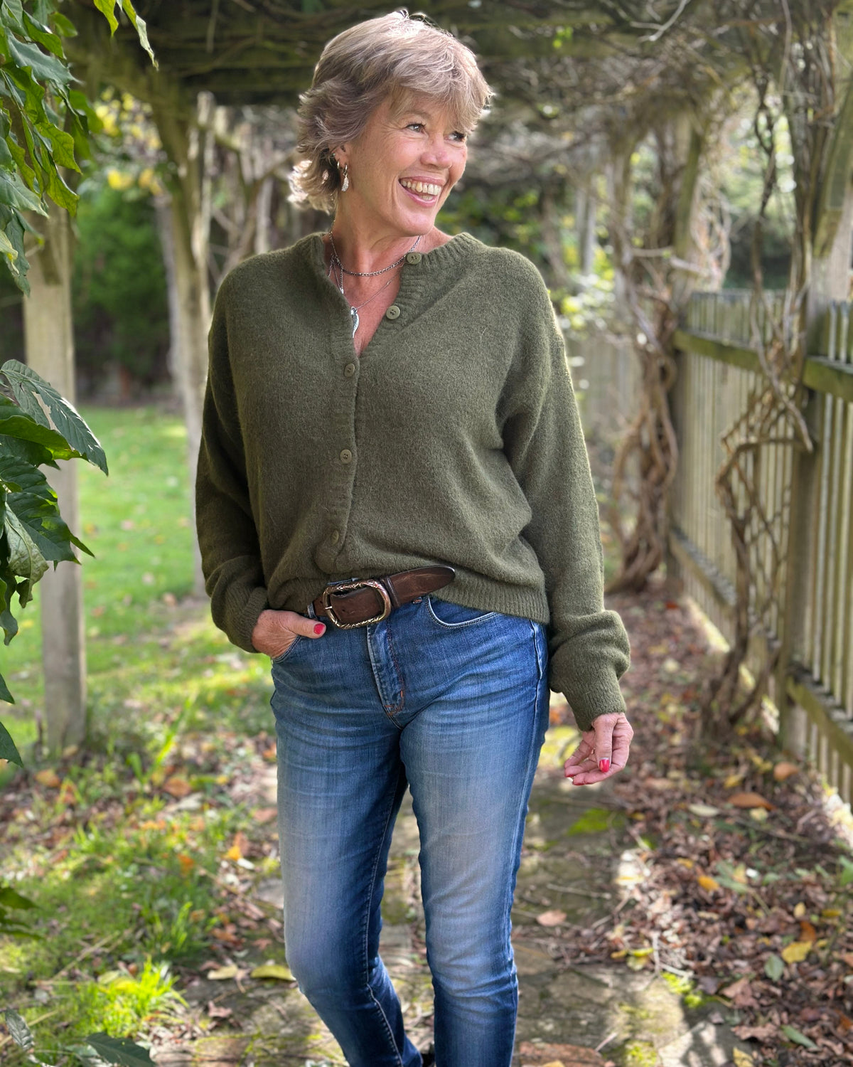 Clothing Soft Knit Alpaca Cardigan - Khaki