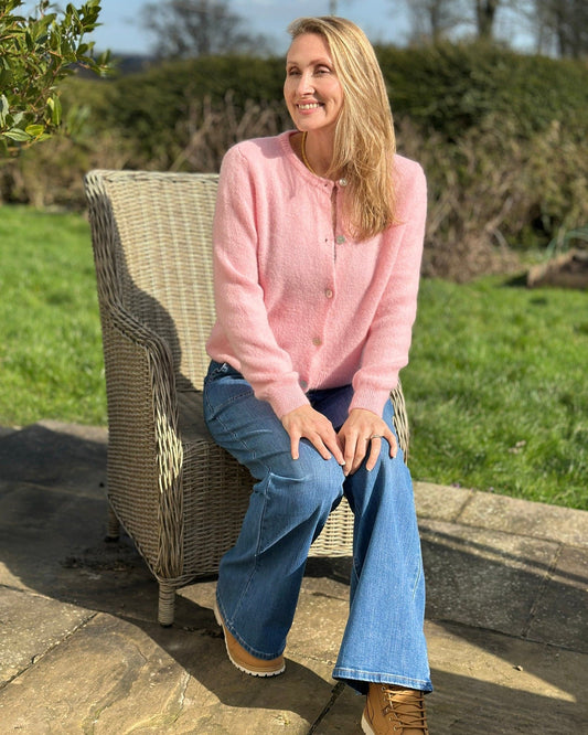 Clothing Soft Knit Alpaca Cardigan - Pink