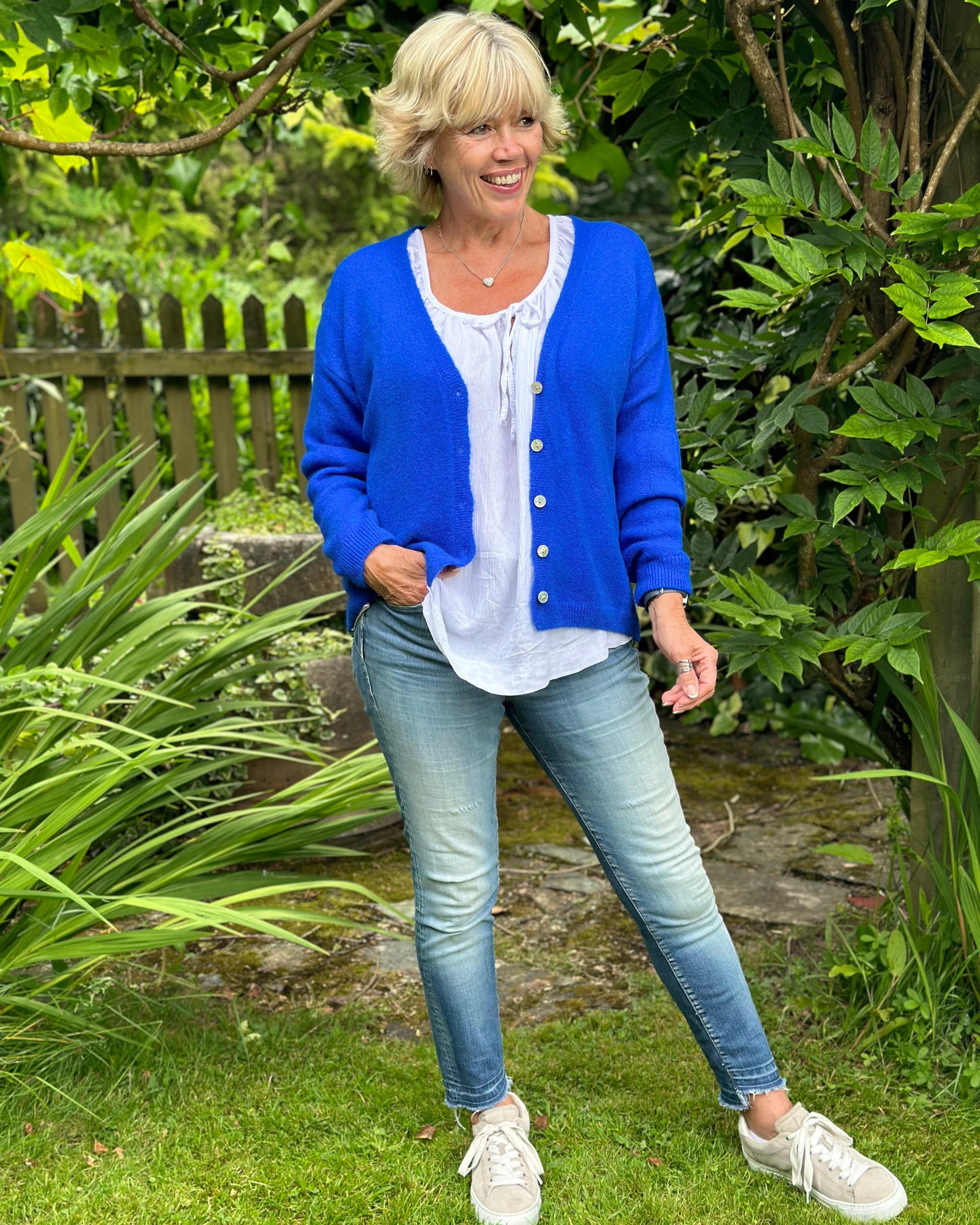 Clothing Soft Knit Alpaca Cardigan - Royal Blue