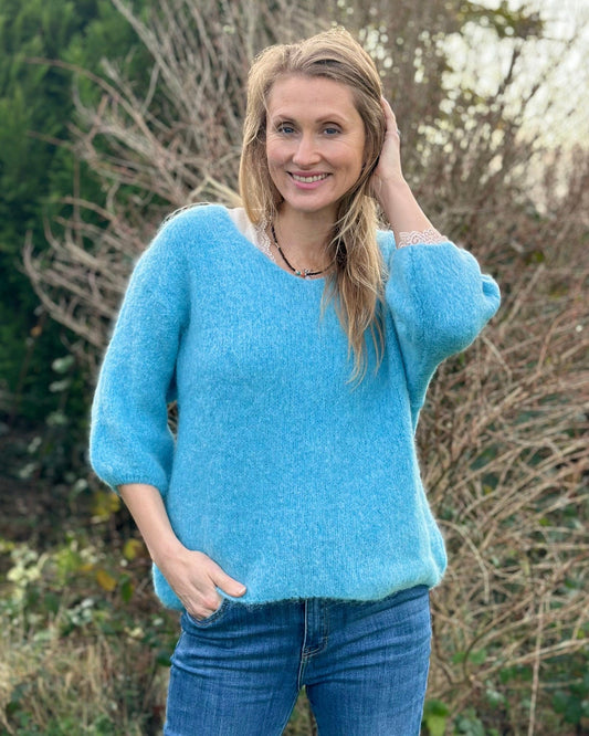 clothing Soft Knit Alpaca Jumper - Blue