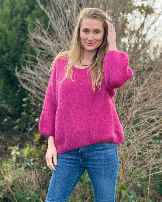 clothing Soft Knit Alpaca Jumper - Raspberry