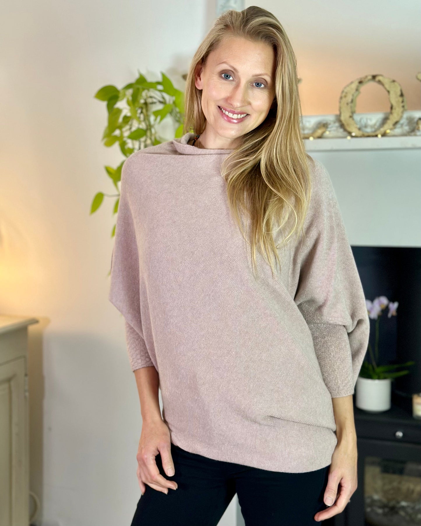 clothing Soft Knit Asymmetric Jumper - Antique Pink