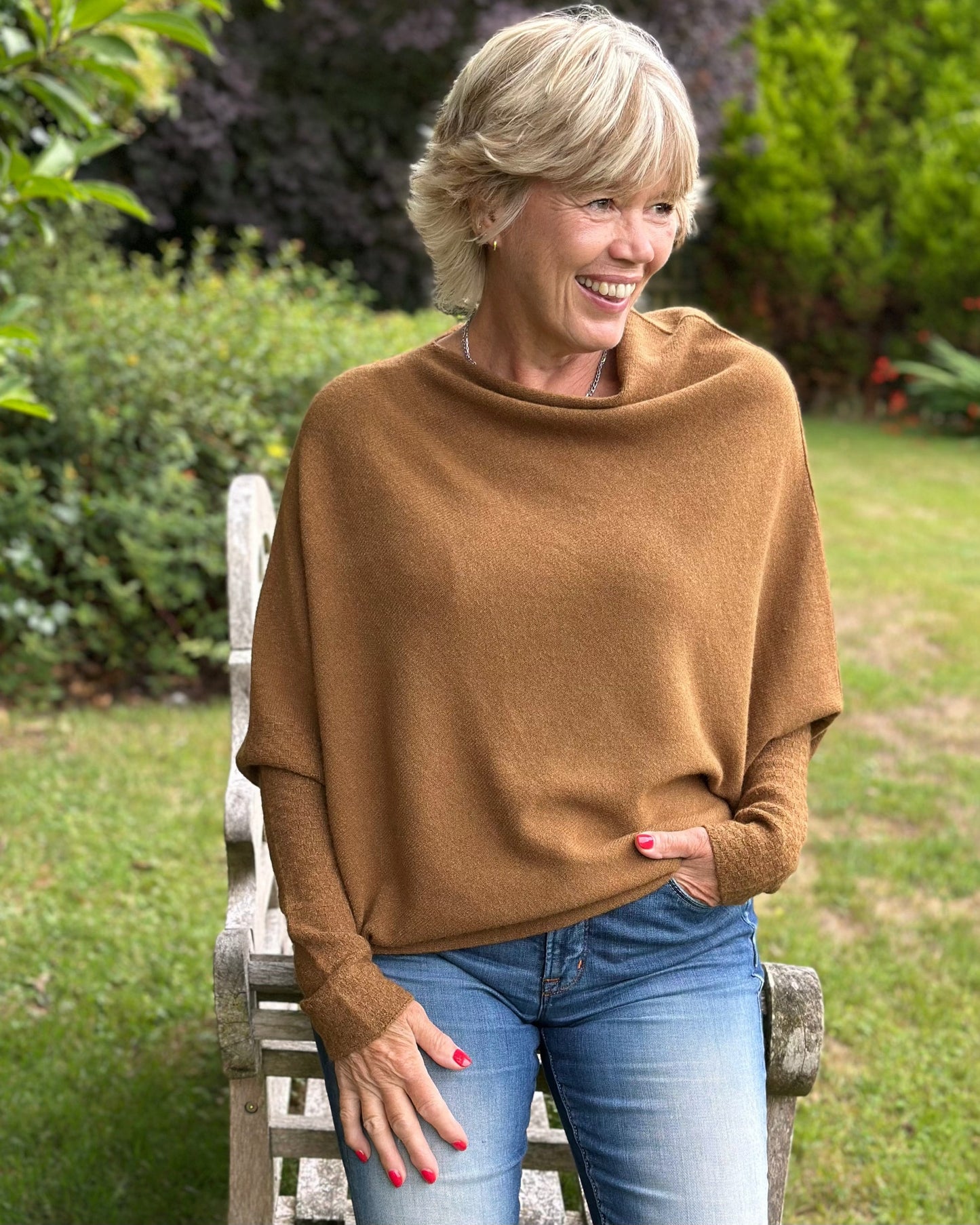 clothing Soft Knit Asymmetric Jumper - Bronze
