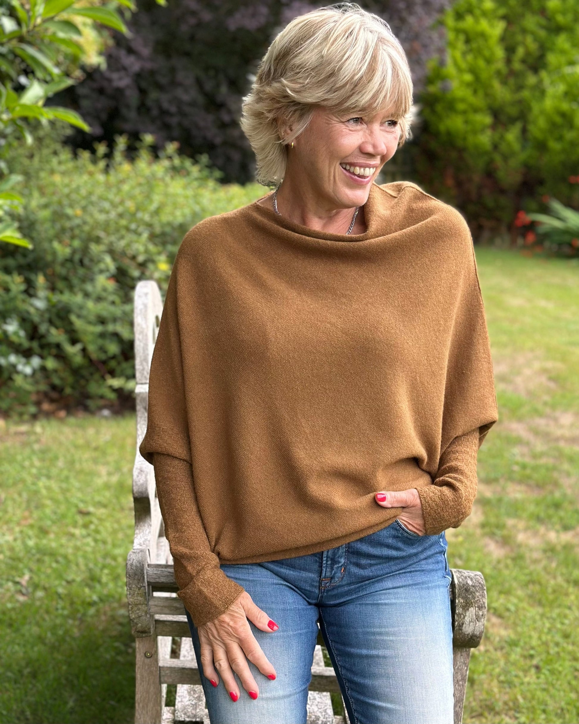 clothing Soft Knit Asymmetric Jumper - Bronze