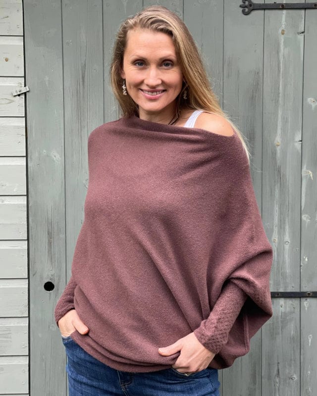 clothing Soft Knit Asymmetric Jumper - Brown