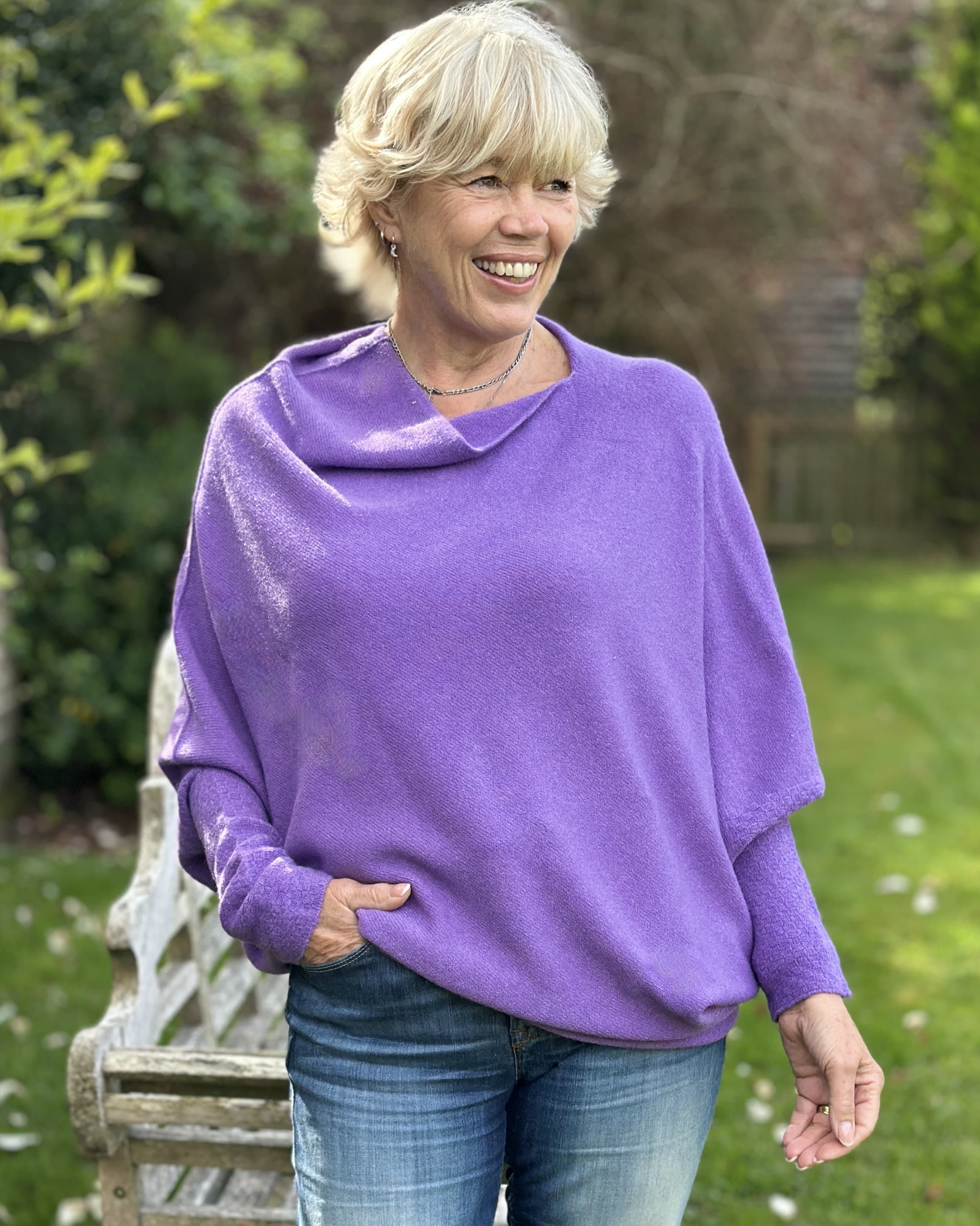Soft Knit Asymmetric Jumper - Prune | LavenderLime