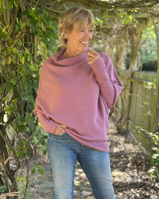 clothing Soft Knit Asymmetric Jumper - Foxglove