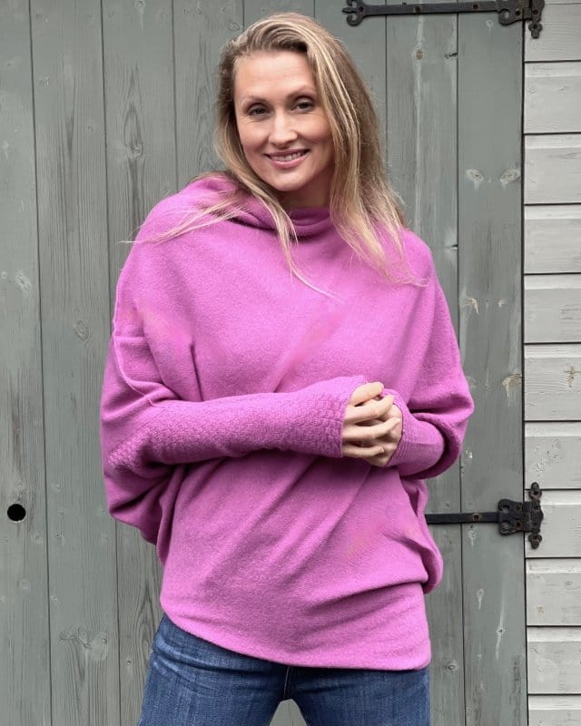 clothing Soft Knit Asymmetric Jumper - Lilac Pink