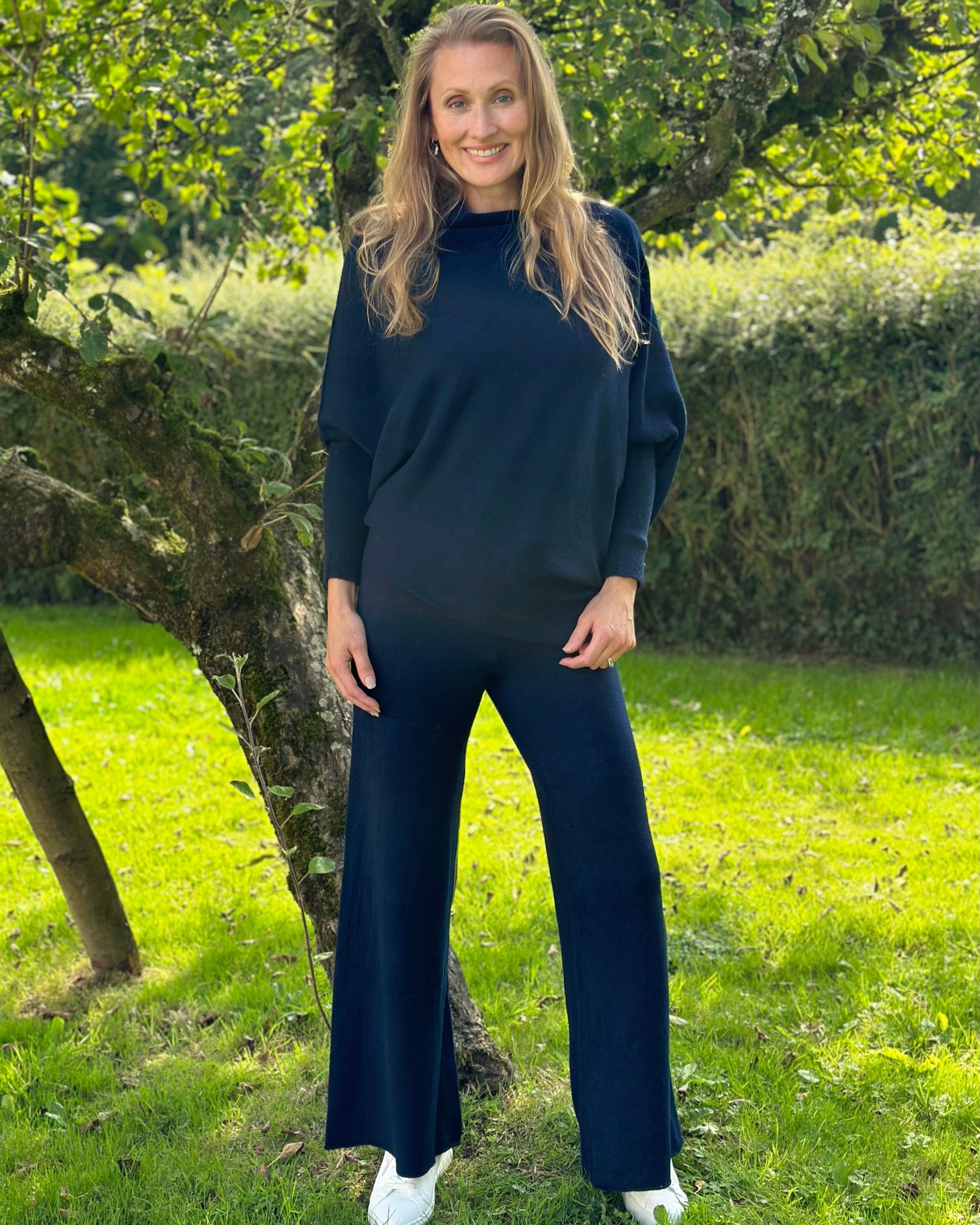 clothing Soft Knit Asymmetric Jumper - Navy