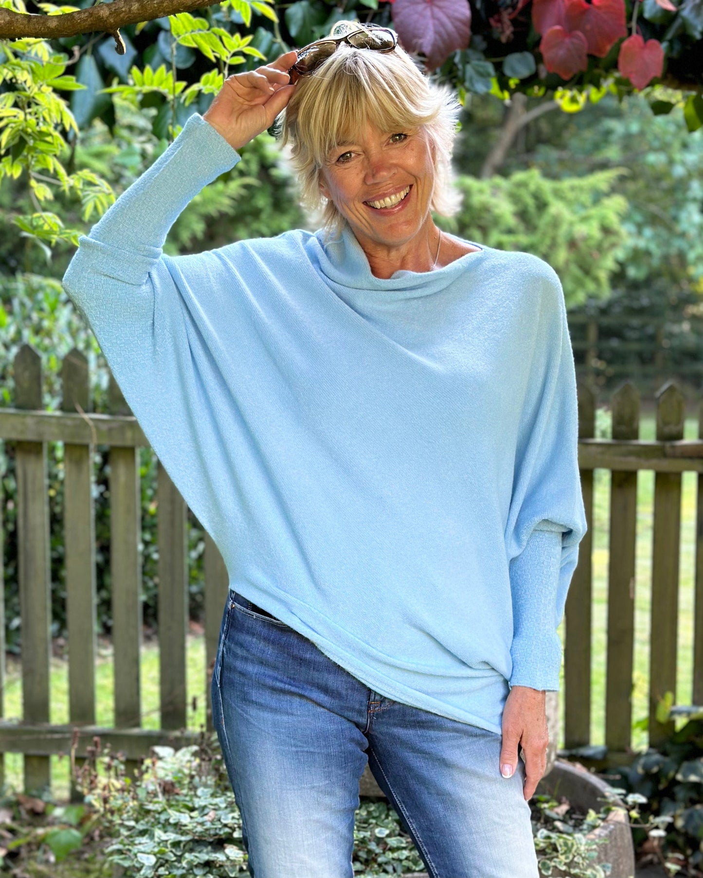 clothing Soft Knit Asymmetric Jumper - Pale Blue