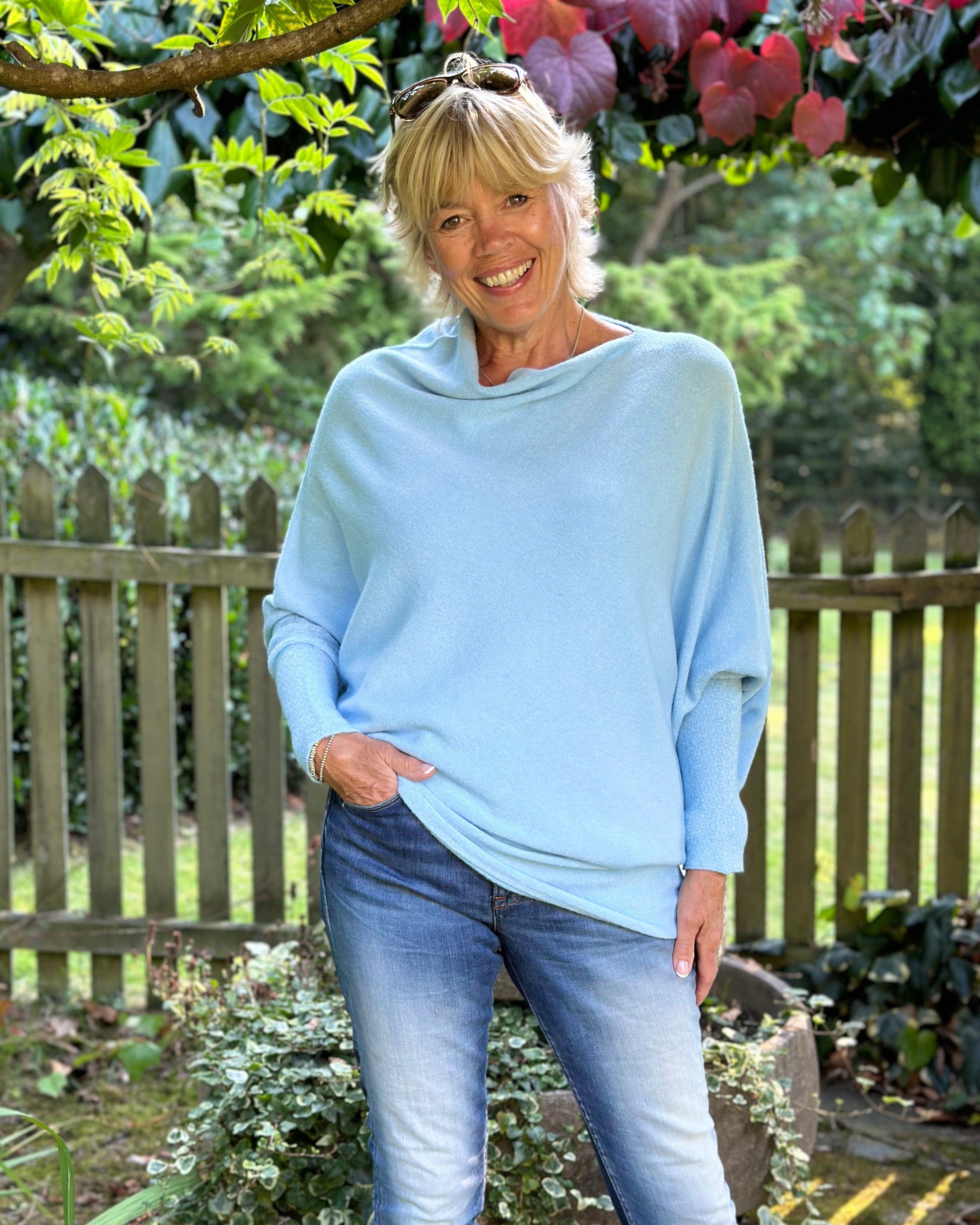 clothing Soft Knit Asymmetric Jumper - Pale Blue