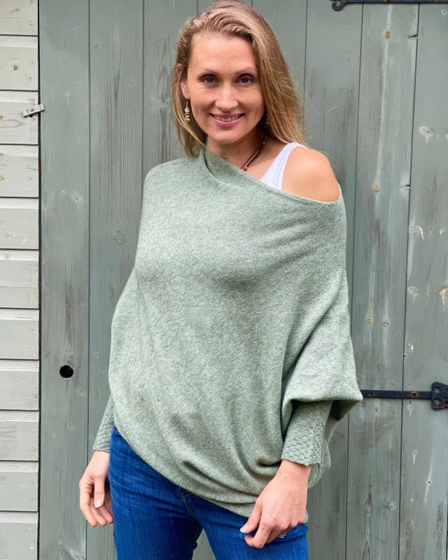 clothing Soft Knit Asymmetric Jumper - Pale Khaki