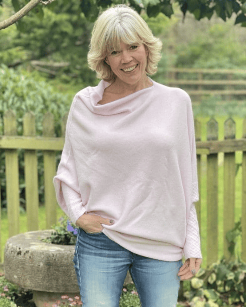 clothing Soft Knit Asymmetric Jumper - Pale Pink