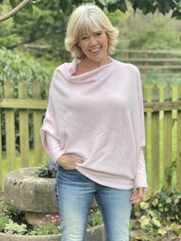 clothing Soft Knit Asymmetric Jumper - Pale Pink