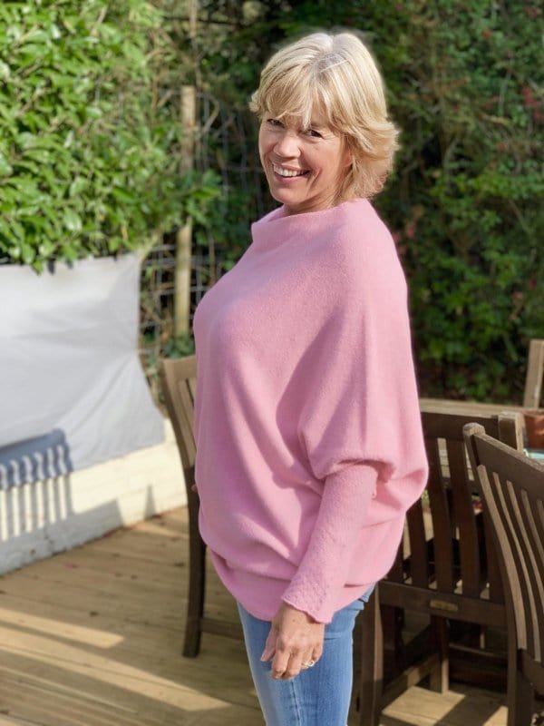clothing Soft Knit Asymmetric Jumper - Pink