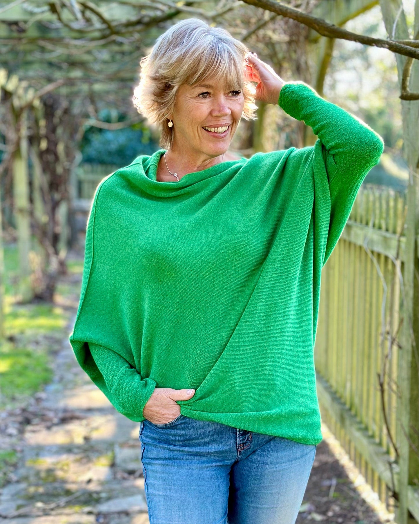 clothing Soft Knit Asymmetric Jumper - Verde